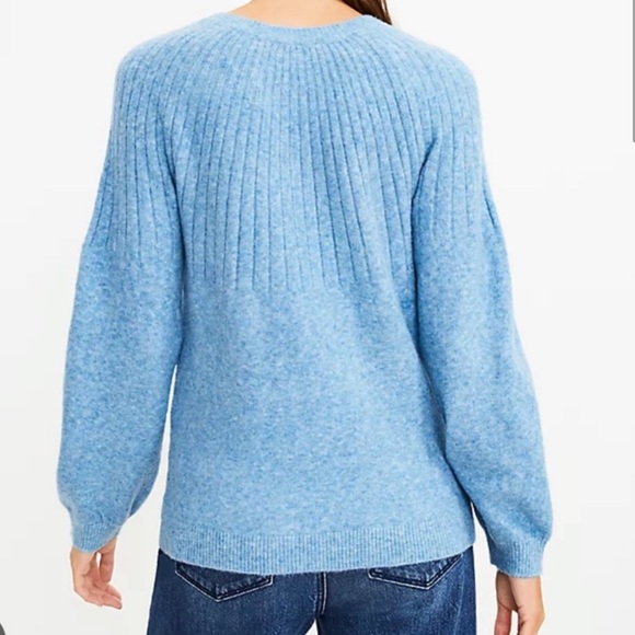 Loft Blue Jeweled Sweater NWT Size M - Picture 3 of 3